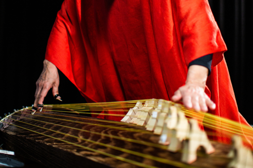 Satsuki Odamura playing koto