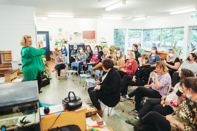 Melanie McLoughlin Teaching a PD workshop